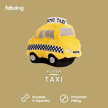 fabdog Dog Plush Toys - Fun Squeaky Puppy Toys - New York City Taxi - Makes for Awesome Gift - Dog T...