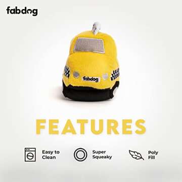 fabdog Dog Plush Toys - Fun Squeaky Puppy Toys - New York City Taxi - Makes for Awesome Gift - Dog Toys That Puppies Love | NYC Metro Card Small Plush Dog Toy