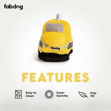 fabdog Dog Plush Toys - Fun Squeaky Puppy Toys - New York City Taxi - Makes for Awesome Gift - Dog Toys That Puppies Love | NYC Metro Card Small Plush Dog Toy