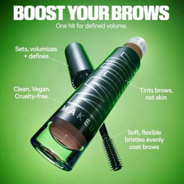 Milk Makeup KUSH High Roll Defining & Volumizing Longwear Tubing Brow Tint, Dub (Auburn) - 0.16 oz - Up to 24-Hour Wear - Vegan, Cruelty Free