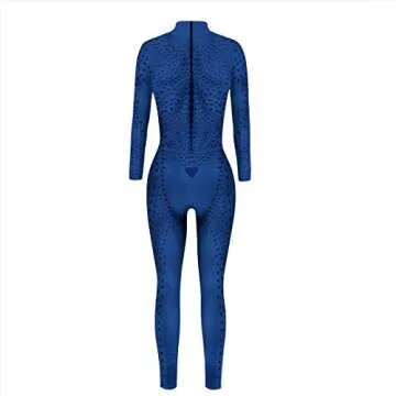 Mystique Halloween Cosplay Bodysuit for Women - Sexy 3D Jumpsuit