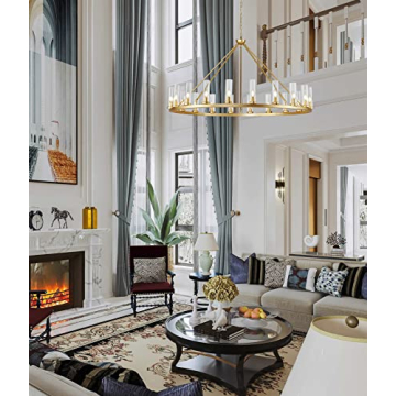 Stylish Uboxin Gold Wagon Wheel Chandelier for All Rooms