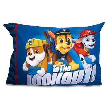 Paw Patrol Sheet Set - Fits Toddler Bed or Crib Mattress - Fitted Sheet and Reversible Pillowcase, Red