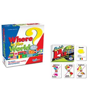 Talicor Know Your Geography Game Bundle Pack - Where in The World and Quick Pix Geography Included