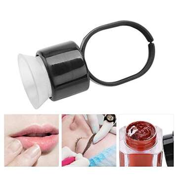 50Pcs Adjustable Ink Ring Cups for Makeup & Tattoo