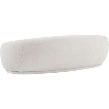 Meridian Hyde Collection Modern Boucle Sofa - Cream