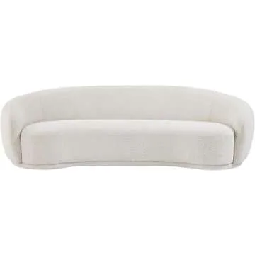 Meridian Hyde Collection Modern Boucle Sofa - Cream