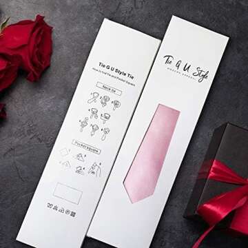 Elegant TIE G Satin Necktie & Pocket Square Gift Set