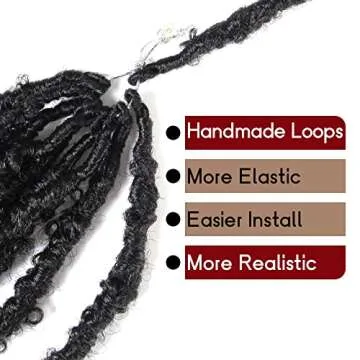 The BOHOBABE 24 Inch Light Weight Butterfly Locs Crochet Hair 6 Packs Long Black Distressed Butterfly Faux Locs Crochet Hair, 1B