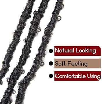 The BOHOBABE 24 Inch Light Weight Butterfly Locs Crochet Hair 6 Packs Long Black Distressed Butterfly Faux Locs Crochet Hair, 1B