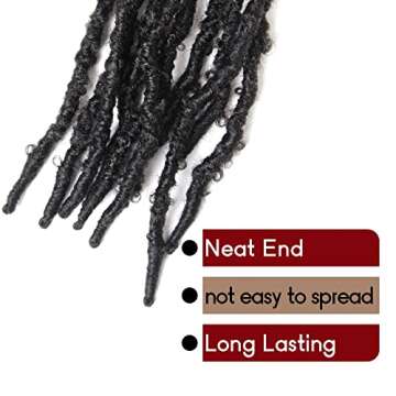 The BOHOBABE 24 Inch Light Weight Butterfly Locs Crochet Hair 6 Packs Long Black Distressed Butterfly Faux Locs Crochet Hair, 1B