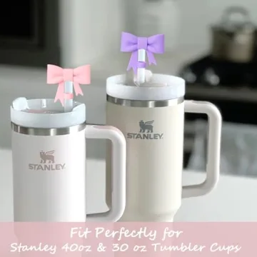 GAISHION Cute Bow Straw Covers for Stanley Tumblers