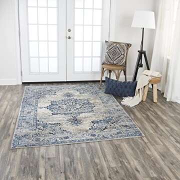 Rizzy Home Encore Collection Area Rug - Medallion Design, Soft & Durable