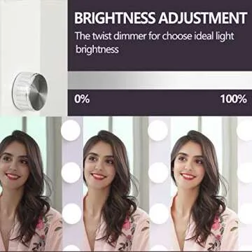 SHOWTIMEZ Hollywood Mirror with Lights, Lighted Vanity Mirror with 14 Dimmable LED Bulbs, 2 USB Ports and US Plugs, Tabletop or Wall-Mounted Makeup Mirror, White, W31.5xH25.5 inch