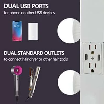 SHOWTIMEZ Hollywood Mirror with Lights, Lighted Vanity Mirror with 14 Dimmable LED Bulbs, 2 USB Ports and US Plugs, Tabletop or Wall-Mounted Makeup Mirror, White, W31.5xH25.5 inch