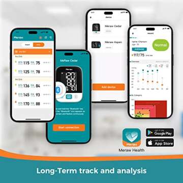 Meraw Blood Pressure Monitor Home Use, Blood Pressure Cuff Digital Arm, Blood Pressure Monitor Autom...