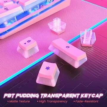 Pink Creamy Keyboard, 104 Keys All-Metal Panel, Rainbow LED Backlit Silent Gaming Keyboard, Wrist Rest, PBT Keycap, Anti-ghosting Keys, Light Up USB Wired Computer Keyboard for PC
