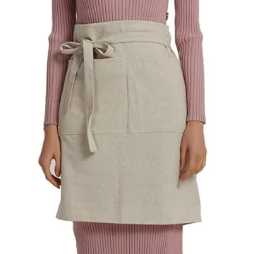 Cityelf Cotton Linen Bistro Half Apron for Cooking & Crafts