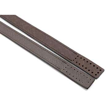 24” byhands Boston Series Saffiano Pattern Genuine Leather Purse Handles, Shoulder Bag Strap, Brown (30-6102)