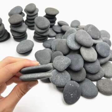 Lifetop 50PCS Painting Rocks - Smooth & Flat Kindness Rocks for Creative Projects