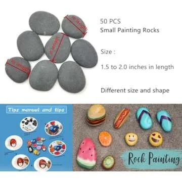 Lifetop 50PCS Smooth Painting Rocks for Arts and Crafts