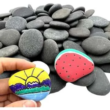 Lifetop 50PCS Smooth Painting Rocks for Arts and Crafts