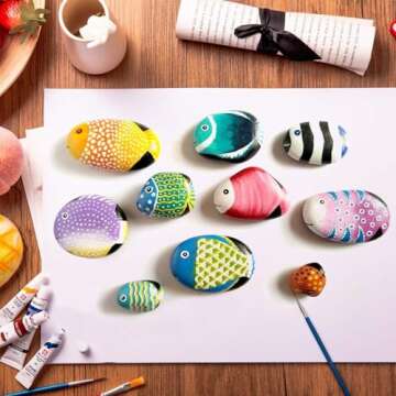 Lifetop 50PCS Smooth Painting Rocks for Arts and Crafts