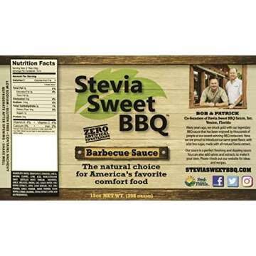 Stevia Sweet BBQ Sauce | Low Sugar (1g), Low Carb, Low Sodium, Gluten & Fat Free | Paleo & Keto Diet Friendly Barbecue Sauce | Zero Artificial Sweeteners (2 x 15 oz)