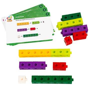 Kids First Math: 100 Linking Cubes Math Kit w/Activity Cards | Develop Skills in Counting, Sorting, Sequencing, Graphing, Measuring | Visual Hands-on Math for at-Home or Classroom Learning Ages 3+