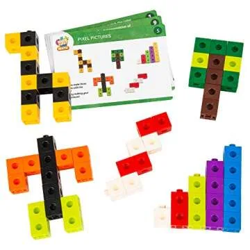 Kids First Math: 100 Linking Cubes Math Kit w/Activity Cards | Develop Skills in Counting, Sorting, Sequencing, Graphing, Measuring | Visual Hands-on Math for at-Home or Classroom Learning Ages 3+