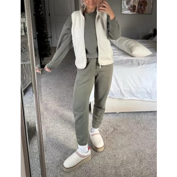 IMCTAH Women's Fleece Vest - Warm Sleeveless Sherpa Jacket