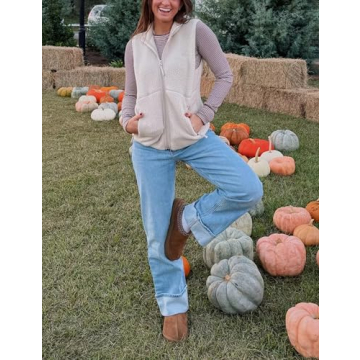 IMCTAH Women's Fleece Vest - Warm Sleeveless Sherpa Jacket