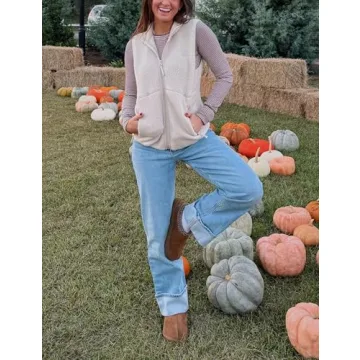 IMCTAH Women's Fleece Vest - Warm Sleeveless Sherpa Jacket