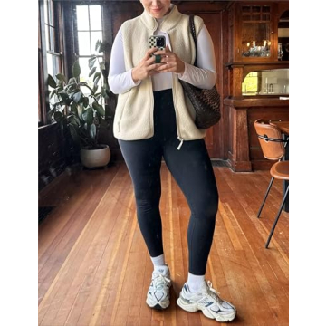 IMCTAH Women's Fleece Vest - Warm Sleeveless Sherpa Jacket