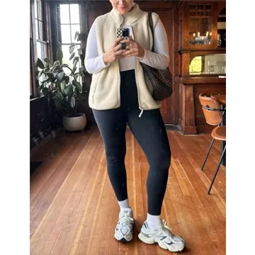 IMCTAH Women's Fleece Vest - Warm Sleeveless Sherpa Jacket