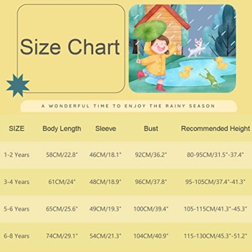 Kids Waterproof Raincoat for Ages 1-8 Stylish and Eco-Friendly