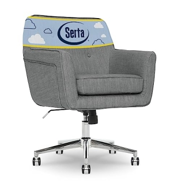 Serta Ashland Home Office Desk Chair with Button Tufted Back, Memory Foam Cushion and Padded Arms, M...