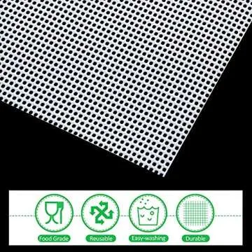 Blulu 8 Pieces Silicone Dehydrator Sheets Mesh Dehydrator Trays Non-stick Food Fruit Mats Reusable Steamer Mesh Mat for Fruit Food Dryer Square 14 x 14 Inch