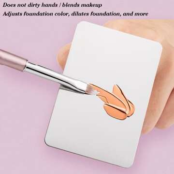 Makeup Mixing Palette, KissDate Makeup Spatula Palette with Foundation Spatula, Stainless Steel Makeup MixingTray Nail Art Palette Foundation Mixing Tray Cosmetic Spatula Makeup Palette Makeup Mixer