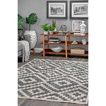 nuLOOM Sophi Aztec Trellis Area Rug, 7' 10" x 10' 10", Grey