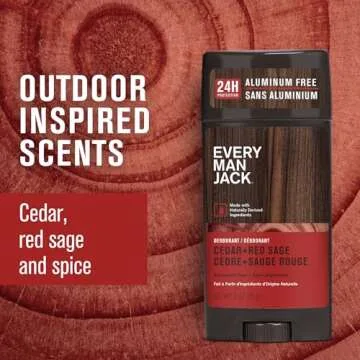 Every Man Jack Cedar + Red Sage Deodorant - Fresh, Natural & Safe