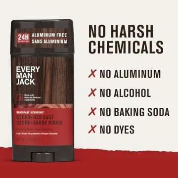 Every Man Jack Cedar + Red Sage Deodorant - Fresh, Natural & Safe