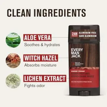 Every Man Jack Cedar + Red Sage Deodorant - Fresh, Natural & Safe