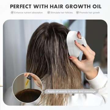 FREATECH Hair Scalp Massager Shampoo Brush with Soft Silicone Bristles for Scalp Care and Hair Growth, Shower Head Scalp Scrubber Exfoliator for Dandruff, Wet & Dry for Men, Women and Kids, White