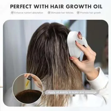 FREATECH Hair Scalp Massager Shampoo Brush with Soft Silicone Bristles for Scalp Care and Hair Growth, Shower Head Scalp Scrubber Exfoliator for Dandruff, Wet & Dry for Men, Women and Kids, White