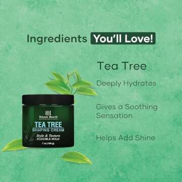 Botanic Hearth Tea Tree Shaping Cream, Hair Styling Cream with Collagen & Biotin - Style & Texture, ...