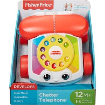 Fisher-Price Toddler Pull Toy Chatter Telephone for Kids