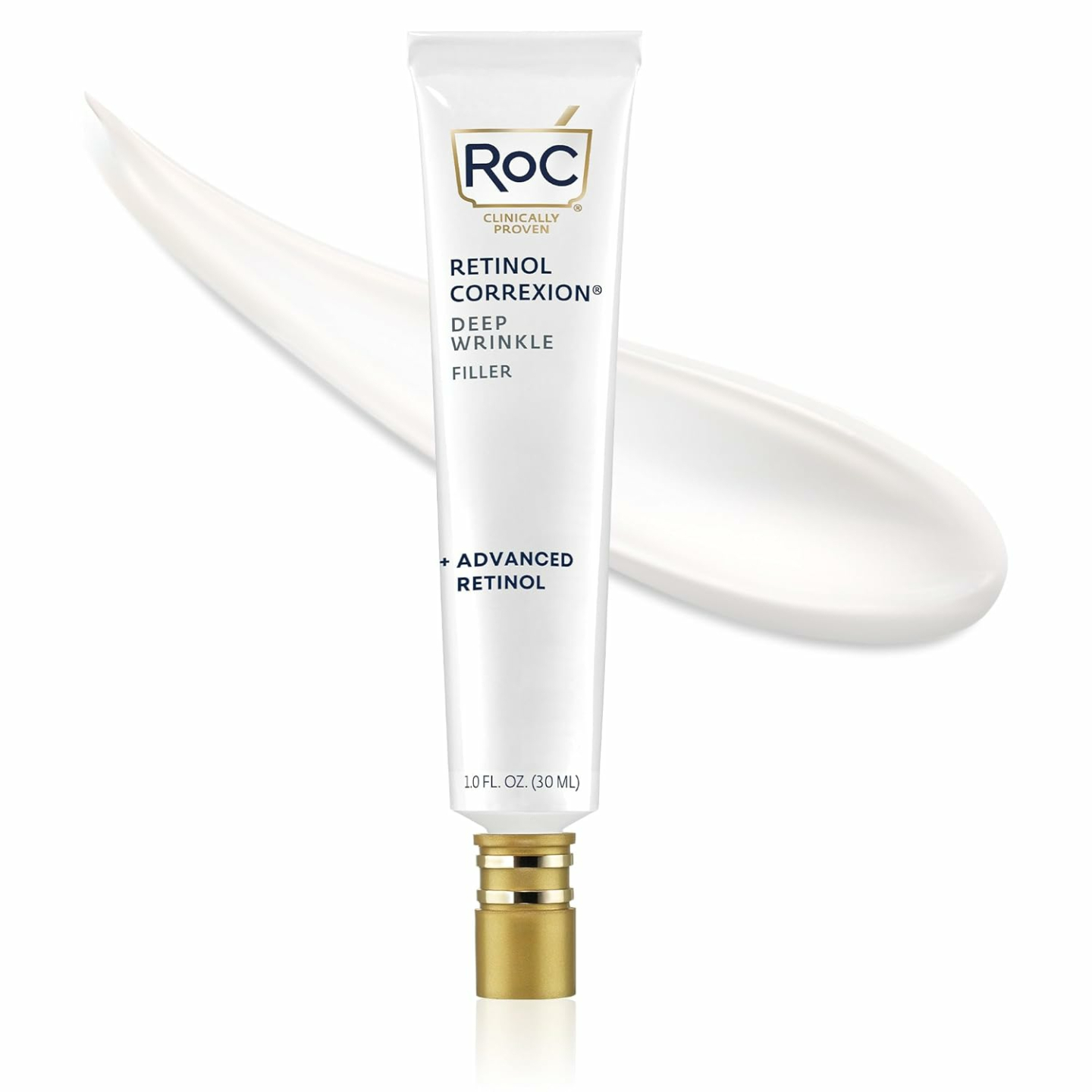 RoC Retinol Correxion Deep Wrinkle Facial Filler with Hyaluronic Acid Retinol Ounce, Christmas Gifts & Stocking Stuffers for Women and Men, 1 Fl Oz (Packaging May Vary)
