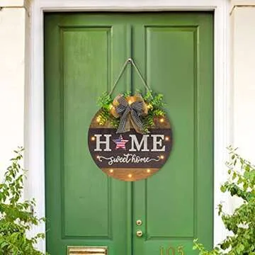 Interchangeable Welcome Sign with LED Lights and 14 Icons