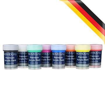 individuall Acrylic Paint Set for Canvas Painting - 24 Pack of 8 Colors - Perfect for Holiday Gifts for Young Artists and DIY Projects - Canvas, Paper, Rock, Metal, Plastic and Walls